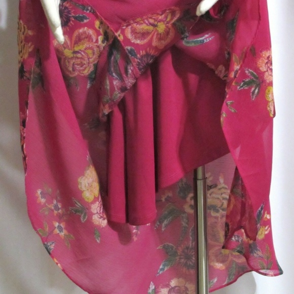 NWT Ladies XHILARATION Fuchsia Tiered Hem Dress S - Picture 5 of 6
